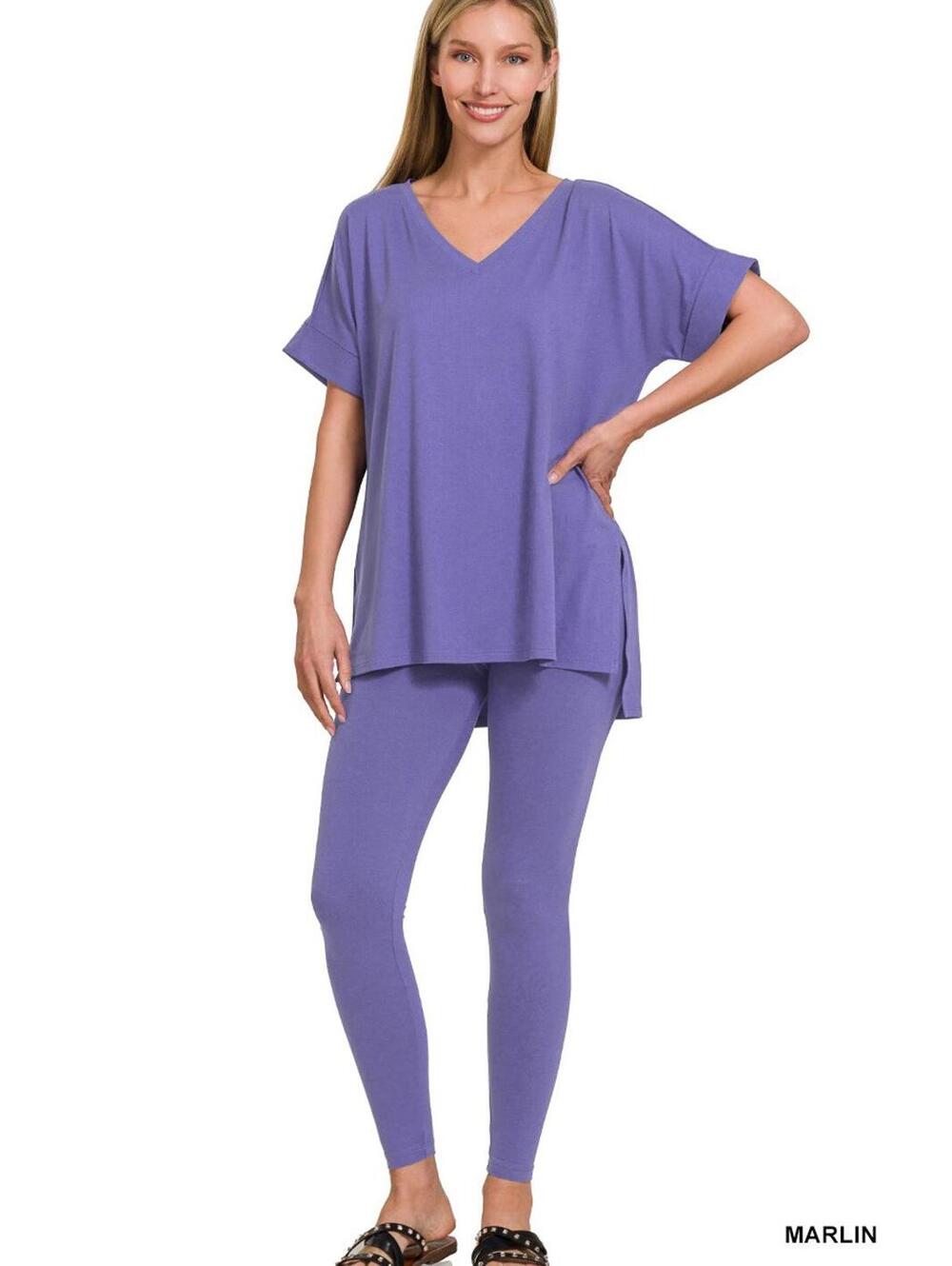 Zenana Brushed Microfiber Loungewear Set Size Small